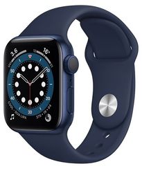 Смарт-годинник Apple Watch Series 6 GPS 44mm Blue Aluminum Case w. Deep Navy Sport B. (M00J3)