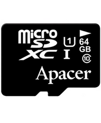 КП APACER microSDXC 64GB UHS-I U1+adapter (AP64GMCSX10U1-R) 
