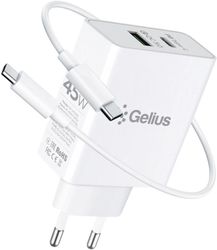 Мережевий зарядний пристрій Gelius GP-HC053 + Type-C to Type-C White