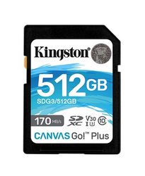 Карта пам'яті Kingston 512 GB SDXC Class 10 UHS-I U3 Canvas Go Plus SDG3/512GB 