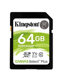 Карта пам'яті Kingston 64 GB SDXC Class 10 UHS-I Canvas Select Plus SDS2/64GB