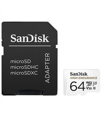 Карта пам'ятi SanDisk 64GB microSDXC C10 UHS-I U3 V30 R100/W40MB/s High Endurance