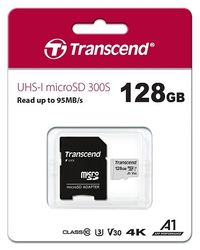 Карта пам'яті Transcend 128 GB microSDXC UHS-I U3 300S + SD Adapter