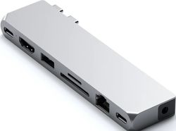 Мультимедійний адаптер Satechi Aluminum USB-C Pro Hub Max Adapter Silver (ST-UCPHMXS)