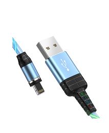 Кабель Hoco U90 Ingenious streamer charging cable for Lightning Blue