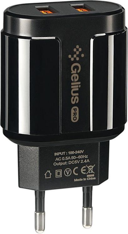 Мережевий зарядний пристрій Gelius Pro Avangard GP-HC06 2USB 2.4A + Type-C Black (75589) Дешеві